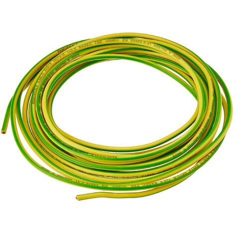Merriway BH01515 Cavo di Terra a Singolo Conduttore 6491X, Giallo/Verde, 2.5 mm