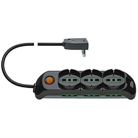 Vimar FP00531.X Presa Multipla con Interruttore Luminoso, 3 Prese universali, 6 Biprese Sicury, Cavo 5 m