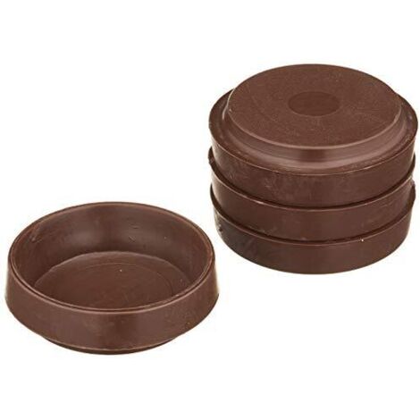 Bulk Hardware BH01561 Coppette Poggiaruote in Gomma Antiscivolo per Pavimenti in Laminato di Legno Duro, Esterno, 70 mm, Marrone, Set di 4