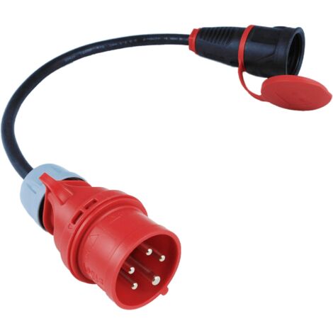 NW Powersolutions NWP - Adattatore 16 A, 400 V, spina ad alta corrente su presa Schuko da 230 V, IP44-3 x 2,5 mm² (1/4)