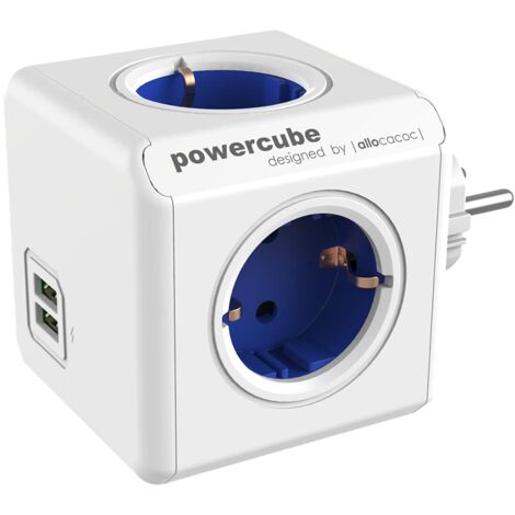 Allocacoc Power Cube Original USB, Bianco/Blu (1/2)