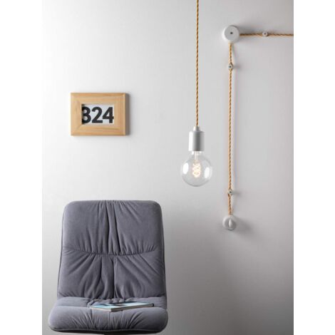 Cavo Tessile Per Illuminazione LUMIÈRE - 3x0,75mm, Bianco Opaco, 5mt, Con Terra - Foto 2