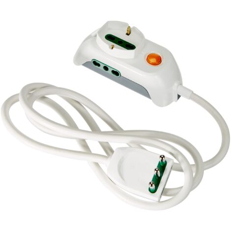 Vimar multipresa 1 schuko + 2 bipasso + 1,5mt + interruttore colore bianco fp00511.c.b