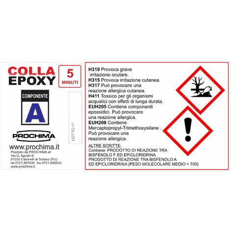 Colla epossidica bicomponente 5 minuti 200 grammi