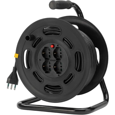 VIMAR 0P32733 Avvolgicavo 2P+T 16A 230V con Disgiuntore Termico di Protezione, Multicolore