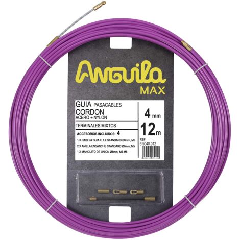 Anguila Max  Guida Passacavi  Terminali misti  Acciaio + Nylon  Colore Viola  Diametro 4 mm  12 metri