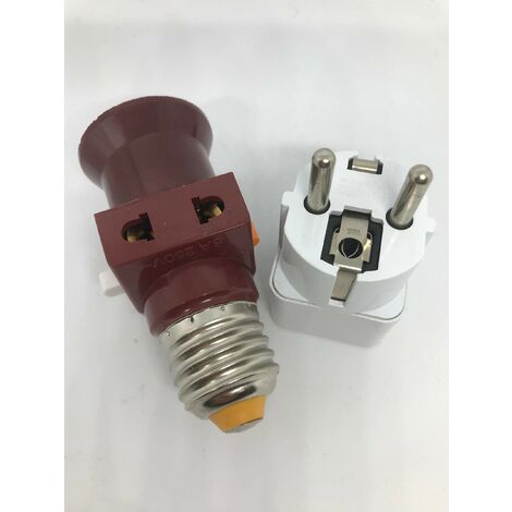 Portalampada voleuse a vite E27 con interruttore 6 A, 220.00V