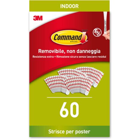 Command Strisce per Poster, 60 strisce Adesive Piccole - ottimale per Appendere Poster, Calendari o Immagini Senza Cornice (1/5)