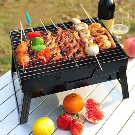 Uten Barbecue Portatile a Carbone, Mini Barbecue per 1-4 Persone, Griglia  Pieghevole, L'acciaio Inossidabile