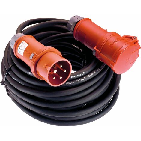 as - Schwabe Prolunga CEE 10 m - Prolunga CEE 230 V / 16 A - Prolunga CEE a 5 poli con spina di inversione di fase - Ideale per il cantiere/commercio - IP44 - Made in Germany I 60566