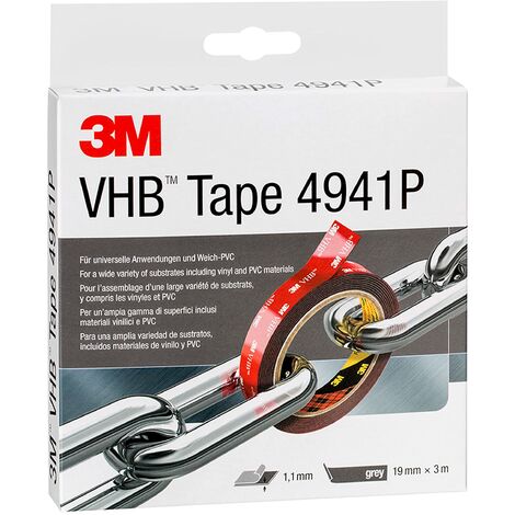 3M VHB™ 4941P 4941193 Nastro biadesivo VHB™ 4941P Grigio (L x L) 3 m x 19 mm 1 pz.