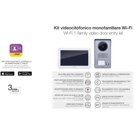 KIT VIDEOCITOFONICO CAME 8K40CF-021 - VIDEOCITOFONO VIVAVOCE CON POSTO ESTERNO E ALIMENTATORE