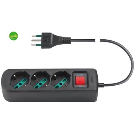 Multipresa vimar 3 prese universali + s11+ cbe nero - 0r00637.cc