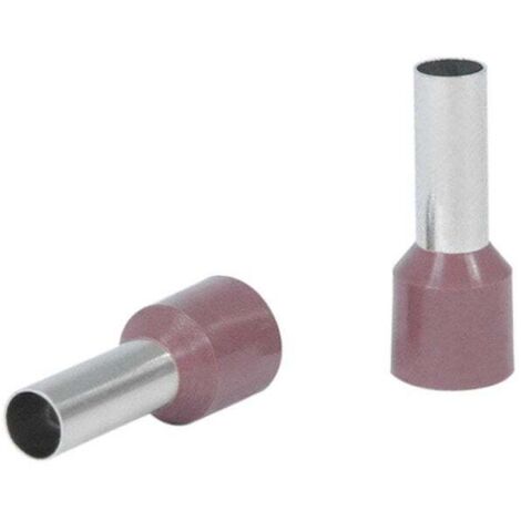 DEBFLEX - Terminale per filo elettrico pre-isolato 10 mm² - Capocorda a crimpare per cablaggio elettrico - Connettore elettrico - Metallo - Marrone - Confezione da 10 punte