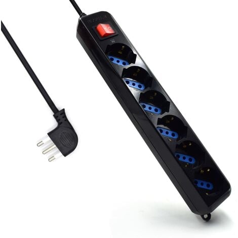 Multipresa da Scrivania a 6 Posti + 2 Porte USB - Ciabatta da Tavolo con 4  Prese Italiane 10A/16A + 2 Prese Universali Italiane/Schuko (Tedesche) :  : Elettronica