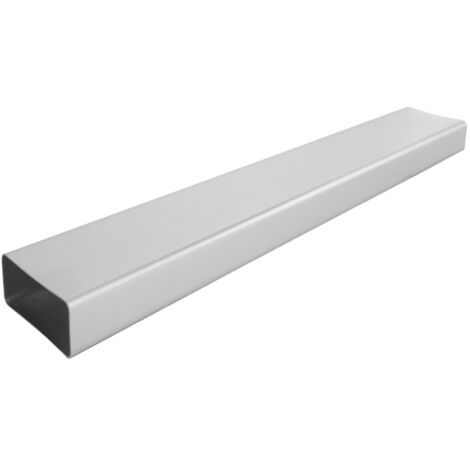 La Ventilazione CT126AC Tubo per Aerazione Canalizzata Rettangolare in PVC, Cromato Satinato, 120x60 mm