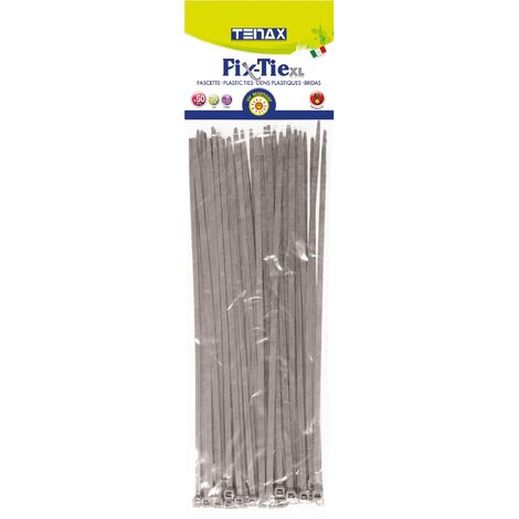 TENAX FIX-TIE XL, Fascette Multiuso in Plastica, Lunghezza 29 cm Grigio Argento, Confezione da 50 pezzi (1/3)