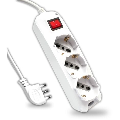 Cubo di presa elettrica con 2 USB-A e 1 USB-C, presa multipla 7 in 1 con  interruttore, presa multipla senza cavo, presa multipla di protezione da