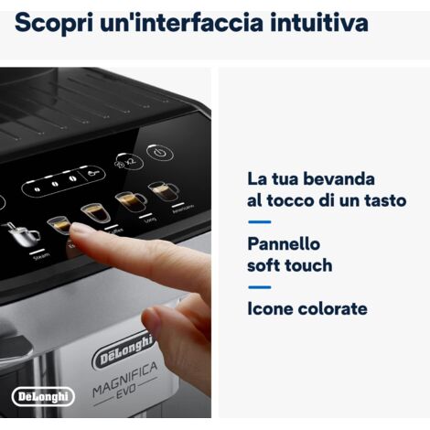 De'Longhi Magnifica Evo Macchina Caffè Automatica - Con Macinacaffè E Montalatte Integrato, Nero - Foto 3