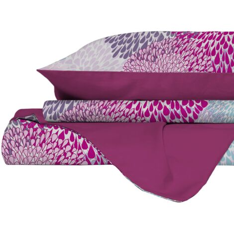 My Home Store Set di biancheria da letto con copripiumino di qualità alberghiera, 200 fili, in 100% morbido policotone traspirante, con federe, punti Baratta, matrimoniale
