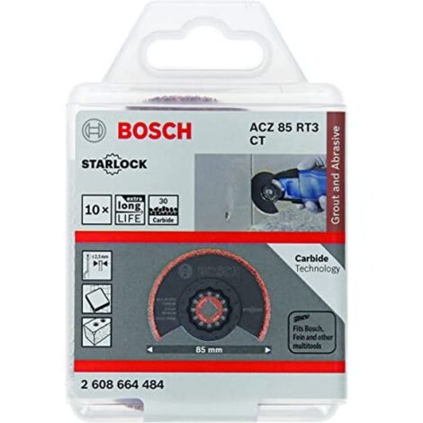 Bosch Professional 10x Lama segmentata ACZ 85 RT3 (per Malta, Grana 30, Ø 85 mm, accessorio Utensile multifunzione)