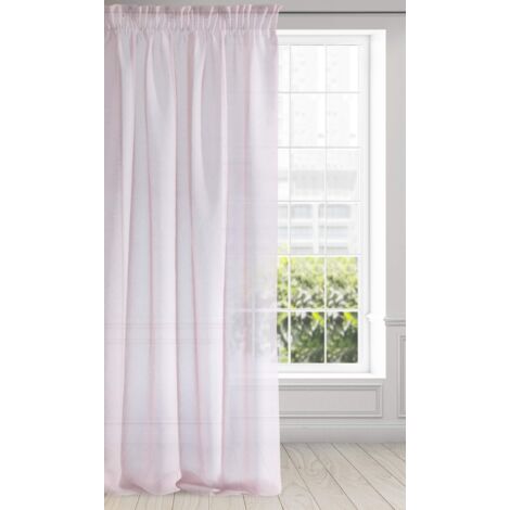 Eurofirany ARGEA Tenda per Interni Trasparenti con Fettuccia Arricciatenda-1 Pz. Voile Decorativo Finestra per Cameretta, Soggiorno, da Letto Salotto Moderne, Poliestere, Rosa, 140x270 cm