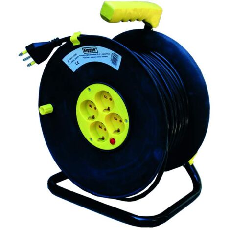 Kippen 4034 - Avvolgicavo con Disgiuntore Termico di Protezione, Lunghezza 50 Mt