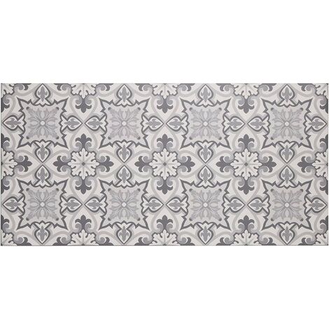Baroni Tappeto Passatoia in Vinile da Cucina 60x120 Cm Decoro Maioliche Colorato in PVC Antiscivolo Lavabile