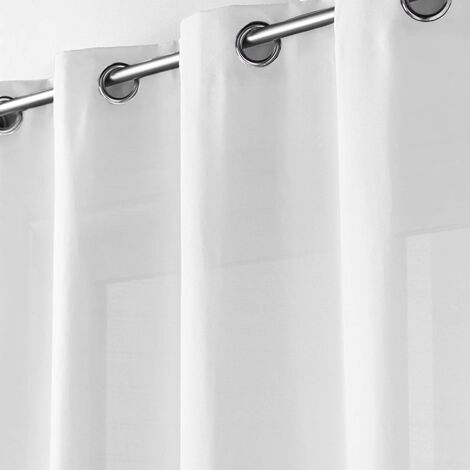 Douceur d' interno tenda a occhielli microfibra unita assoluto, Poliestere, Bianco, 280 x 140 cm