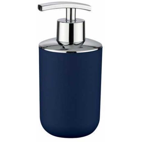 WENKO Dispenser sapone Brasil blu scuro Capacità: 0.32 l, TPE, 7.3 x 16.5 x 9 cm, Blu