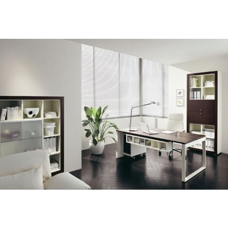 Deco Company, 23-3019 Veneziane con Morsetto, Alluminio, Bianco, 110 x 175 cm