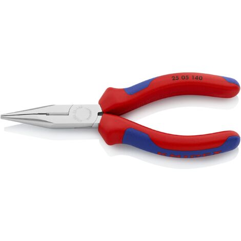 KNIPEX 25 05 140 Pinza per meccanica - con becchi mezzotondi con tronchese (pinza per radiotecnici) con manici multicomponente cromata 140 mm