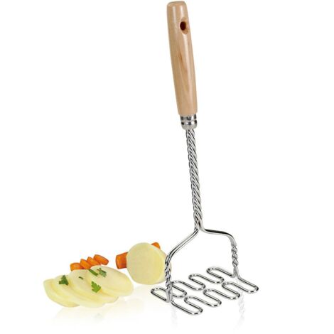 Metaltex 195100010 Schiacciapatate con manico in legno, cromato (1/2)