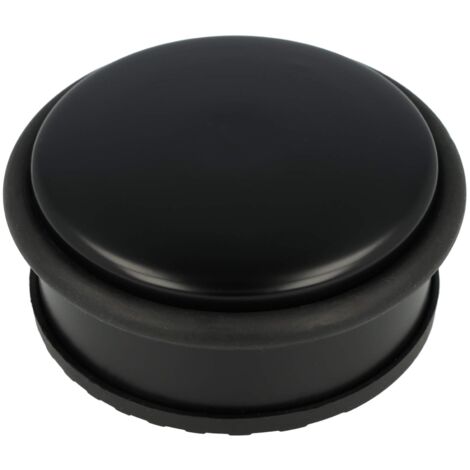 Westcott Fermaporta in acciaio inossidabile nero Fermaporta rotondo con peso proprio di 1,2 kg Anello in gomma che protegge la porta Base extra antiscivolo ⌀ 10 cm, altezza 4 cm E-19002 00 (1/4)