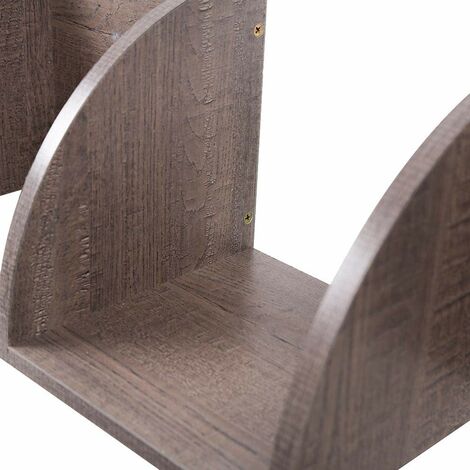 BAKAJI Libreria Scaffale Mensole da Parete Angolare Design Moderno in Legno Melaminico con 5 Ripiani ad Angolo Dimensioni 123 x 20 cm (Grigio Rovere)