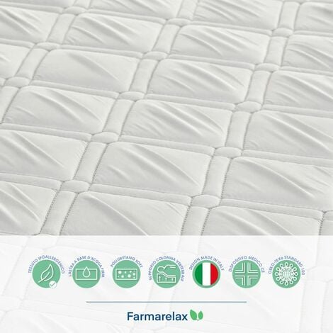 Farmarelax - Materasso singolo 80x190, Altezza 18cm, Ortopedico,  Imbottitura in Fibra, Ipoallergenico, Traspirante, Igienico, Made in Italy