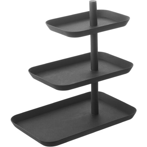 Yamazaki 4281 Alzatina per torta TOWER a 3 livelli, nera, acciaio, design minimalista (1/5)