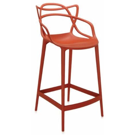 Kartell Masters Stool Sgabello, Tecnopolimero termoplastico Riciclato con  Carica Minerale e Trattamento Soft-Touch, Arancione(Ruggine)