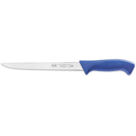 Sanelli Linea Skin, Coltello Filettare Pesce flex professionale cm.22, Acciaio inossidabile, Blu, Lunghezza lama 22 cm.