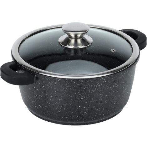 KAMBERG Pentola 24 cm, Ghisa di Alluminio, Rivestimento Antiaderente di Alta Performance Pietra, Coperchio in Vetro, Tutti Fornelli y induzione, Senza PFOA (1/5)