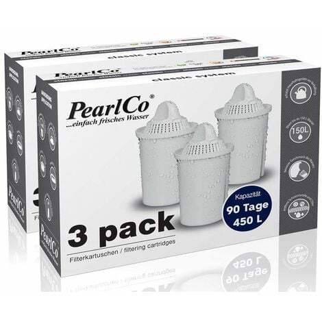 PearlCo Classic - Confezione 6 filtri per Aqua (Compatibile Brita® Classic)