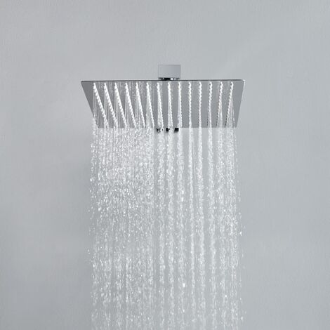 JOHO Soffione Doccia da Parete in Acciaio Inox 304 con Ugelli Antiicalcare (20x20cm quadrato) (1/5)