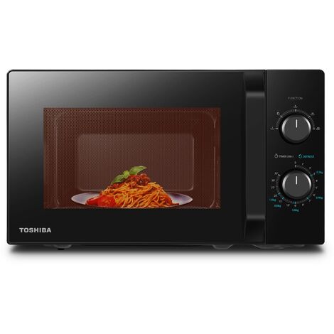 Toshiba MW2-MM20P(BK) - Forni a microonde standard, 20 Litri, 800 W, 5 livelli di potenza con pratica funzione di scongelamento, illuminazione a LED interno/Nero