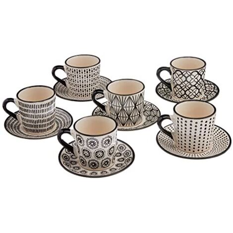 H&h set 6 tazze caff in stoneware vhera con piatto cc90 (1/4)