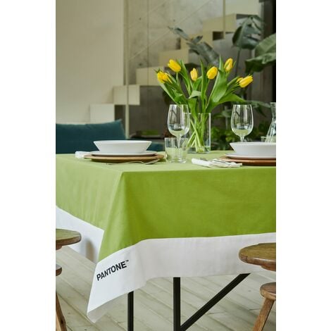 SWEET HOME Pantone™ - Tovaglia Rettangolare 6 Posti 140x180 cm, 100% Cotone  220 gr. - Verde