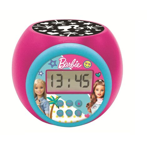 Lexibook, Barbie, Sveglia a proiettore con funzione snooze e sveglia, luce notturna con timer, schermo LCD, funzionamento a batteria, rosa, RL977BB (1/5)