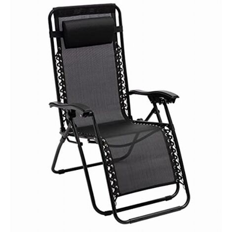 Baroni Home Sdraio da Giardino Sdraio Pieghevole Sedia Sdraio Zero Gravity 165x65x113 cm (Grigio Antracite) (1/5)