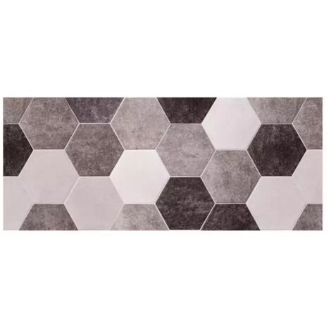 passatoia in vinile "runner" fantasia "esagoni grigi", 120x50 cm
