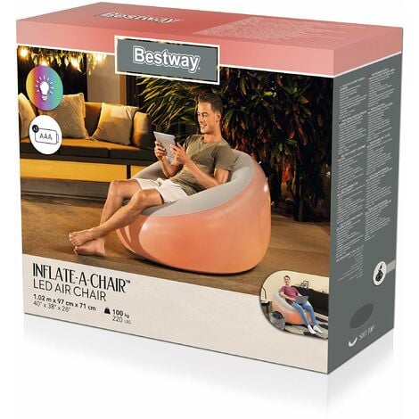 Bestway 75086  Pouf Gonfiabile Rotondo Con Luce LED Integrata, Bianca,  102X97X71 cm, Multicolor : : Casa e cucina