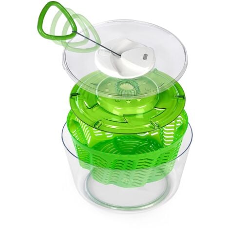 Zyliss E940012 Easy Spin 2 Centrifuga Per Insalata, Grande, Plastica,  Verde, Insalatiera con Coperchio/Scolaverdure, Lavabile